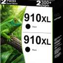 910XL Ink Cartridges Black Replacement for HP 910 XL Compatible for HP910 HP910XL to use with OfficeJet Pro 8035 8010 8015 8018 8022 8020 8025 8028 8030 Printers with V21.2.1 Chip ( Black, 2-Pack )