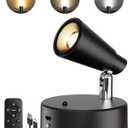 LYTARA LED Spotlights Indoor, 5000mAh Rechargeable Picture Lights, Dimmable&Timer, 3CCT, Cordless LED Uplights with Remote, Max 150LM, Accent Lighting for Artwork Plants Painting (Black, 1 Pcs)