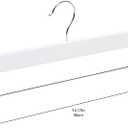 Amazon Basics Durable Wooden Pants and Skirt Hangers with Clips - White, 10-Pack