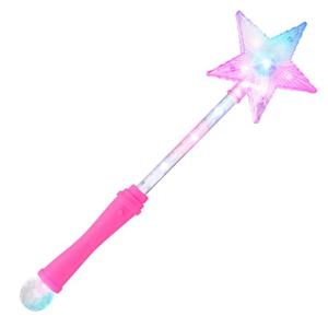 FlashingBlinkyLights Pink Super Star Princess LED Light Up Magic Wand for Kids