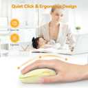 TECKNET Wireless Mouse, 2.4G Quiet Computer Mouse with USB Receiver, 4 Buttons Portable Cordless Mice for Chromebook, Laptop, PC, Mac, 800/1200/1600 DPI - Yellow