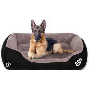 PUPPBUDD Extra Large Dog Bed - Rectangle, Washable, Breathable, Orthopedic, Jumbo Dogs 40"×32" (Brown/Black)