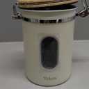 Veken Coffee Canister with Window, Coffee Lover Gift Set,Airtight Stainless Steel Kitchen Food Storage Container Gifts, Date Tracker & Scoop for Grounds Coffee,Beans,Tea,Flour,Cereal,Sugar,22OZ,Cream
