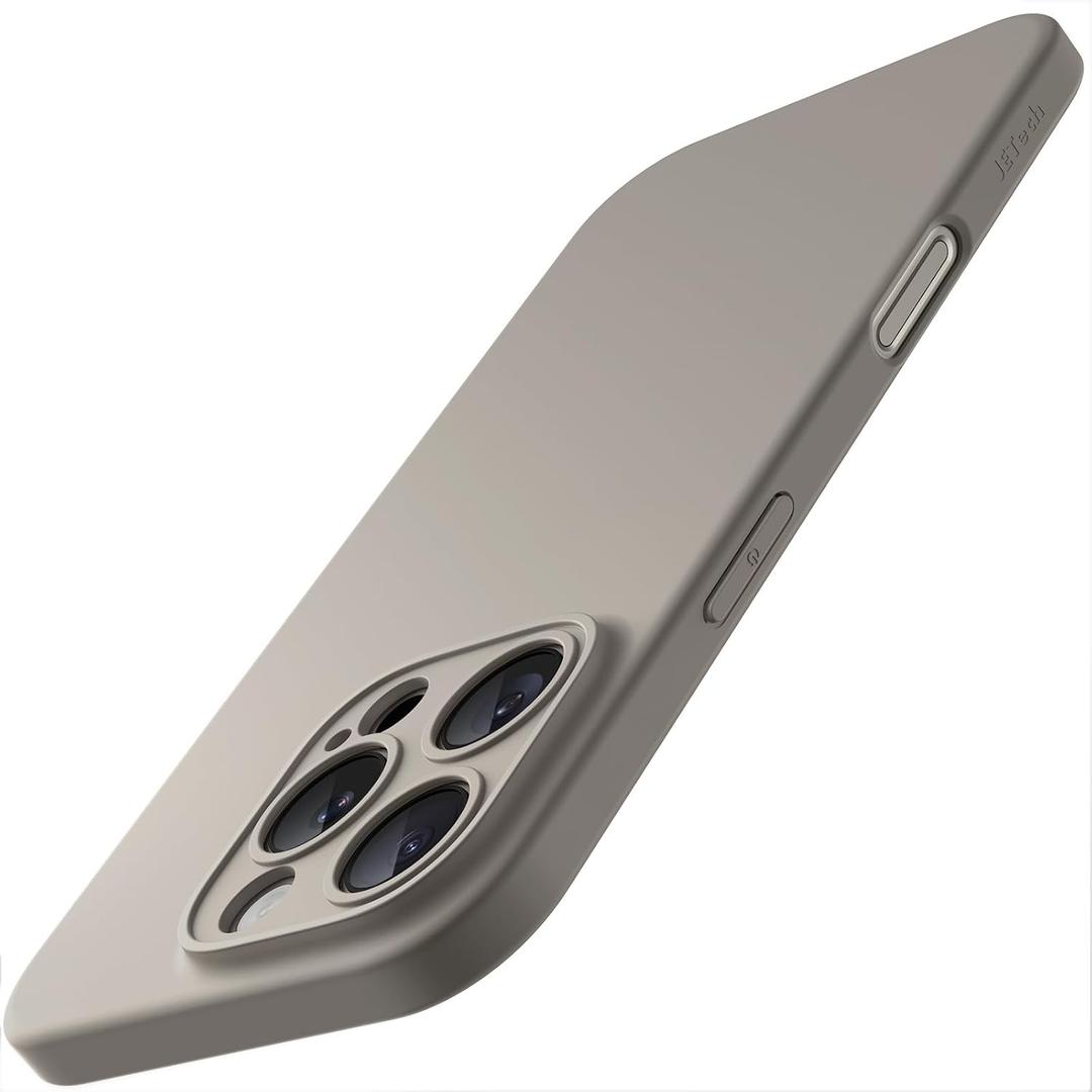 JETech Slim Case for iPhone 16 Pro Max 6.9-Inch with Camera Lens Full Protection, Ultra-Thin Lightweight Matte Finish Minimalist Protective Phone Cover (Natural Titanium)