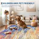 ROYHOME Modern Abstract Living Room Rug 8x10, Washable Area Rugs for Bedroom, Stain Resistant Non Slip Large Rug, Soft Indoor Carpet for Dining Room Table Home Decor, Blue/Orange