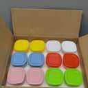 yarlung 12 Pack 5 Oz Glass Pudding Cups, Small Dessert Bowls Clear Custard Cups, Square Parfait Cups Tasting Glasses for Fruit Yogurt, Jelly, Ice Cream, Oat, Nut, Snack