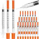 U-100 syringes with needle - 1ml 31G ( 31 gauge ) 5/16 inch syringe with needles scale in 100 units , 1 ml / 1cc Pack of 30 ( 30 Pcs )