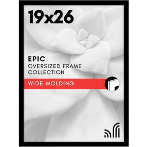 Americanflat 19x26 Picture Frame with Polished Plexiglass - Black Picture Frame - Wide Photo Frames Made of Engineered Wood for Vertical or Horizontal Wall Display - Epic Collection - Black