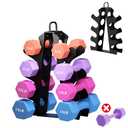 EXBTOKA Dumbbell Stand Only, 4 Tier Weight Rack for Dumbbells 5-15LB, Upgraded Handle, Compact A-Frame Weight Rack, Suitable for Home Gym (No Dumbbells Stand Only)