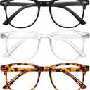 Okany Blue Light Blocking Glasses for Women Men Fashion Computer Screen Gaming TV Phones Anti Eyestrain & UV Glare Glasses 3 Pack