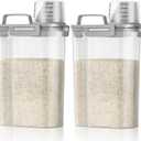 TBMax Rice Container 2 Pack 5 Lbs, Small Pet Dog Cat Food Container Dispenser, Kitchen Cereal Storage Container with Cup, Perfect for Daily Use, Travel, and Portion Control (Ash Grey&Ash Grey)