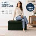 ALASDO 30 Inch Folding Storage Ottoman Bench with Hidden Storage, Velvet Storage Ottoman Foot Rest Stool, End of Bed Bench for Bedroom, Living Room, Entryway and Closet, Dark Green, 30"D x 15"W x 15"H