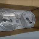 20oz Glass Tumblers with Lids and Straws - Stylish Vintage Ribbed Design for Iced Coffee, Juice, Smoothies, Milkshakes, Cold Beverages & Whiskey Cocktail Beer - Includes Cleaning Brush (2pack-Frosted)