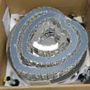 FRIXCHUR 42 Modern Crystal Chandelier Ceiling Fan LED Dimmable Fandelier with Lights and Remote, 6-Speed DIY Flush Mount Ceiling Fans Light Fixture for Living Room Bedroom (Chrome)