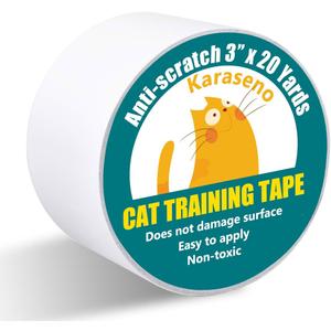 Anti Cat Scratch Tape: 3 inches x 20 Yards Cat Training Tape, 100% Transparent Clear Double Sided Deterrent Tape Furniture Protector