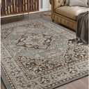 Superior Elegant Glendale Collection Area Rug, 8mm Pile Height with Jute Backing, Traditional Oriental Rug Design, Anti-Static, Water-Repellent Rugs - Grey, 8' x 10' Rug