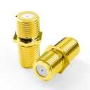 VCE Coaxial Cable Connector, RG6 Coax Cable Extender F-Type Gold Plated Adapter Female to Female for TV, Satellite, 2 Pack