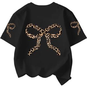 RoseSeek Girls Cherry Shirt Short Sleeve Colorblock Graphic Tees Cute Summer Shirts Y2k Aesthetic Clothes