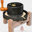 Natural granite grinder, manual grinder, bluestone grinder/powder grinder, dry/wet grinder, nutmeg grinder manual crank, classic grain grinder, small natural stone decoration. (Black)