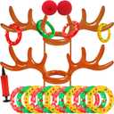 Christmas Games Gifts for Kids Teen Adults, Inflatable Reindeer Antler Ring Toss Game, Office Party Favors Supplies, Indoor Outdoor Carnival Holiday Family Party Toys