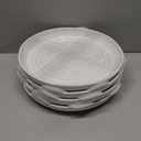 LE TAUCI Salad Plates 8 Inch, Flat Dessert Plate Set for Appetizer Bread, Ceramic Dish, Microwave Dishwasher Oven Safe, Housewarming & Wedding Present - Set of 4, Arctic White