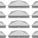 True 6x6 (155mm x 155mm) Plastic Pyramid Vinyl Fence Post Cap with Pre-Drilled Hole Black or White Multiple Quantities for True Actual 6" x 6" Vinyl Posts (20, White)