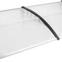 Door Awning for Outside, 80" x 38" Polycarbonate Window Entryway Canopy with ABS Brackets for Rain, Snow, Sun and UV Protection, Patio or Porch Use