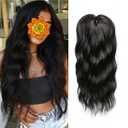 Hair Toppers Synthetic Hairpieces 22 Inch - For Women with Thinning Hair Ladies Wiglets 6.5x6.5 (Black)