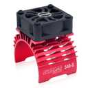 Surpass Hobby RC Motor Fan, 28000RPM Alluminum Motor Fan with Heatsink for RC Car 1/8 1/10 Scale 540 550 3650 3660 3670 Motor (Single Red)