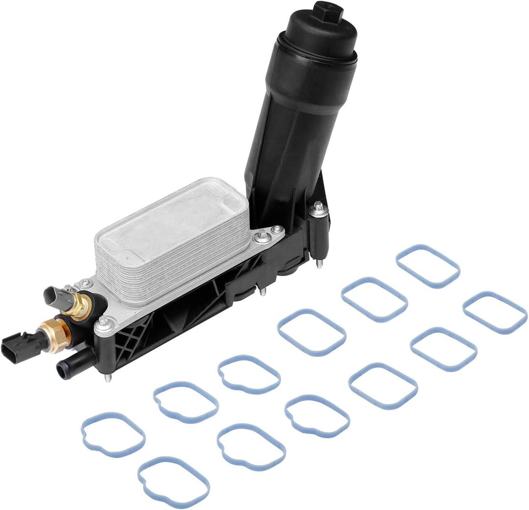 Engine Oil Cooler Oil Filter Housing Adapter Assembly | for 2011-2013 Dodge Jeep Chrysler 3.6L V6 Engine | Replaces# 5184294AE, 5184294AC, 5184294AD, 5184304AD, 5184304AE, 5184304AF