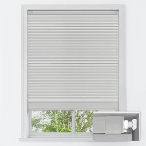 LazBlinds No Drill Cordless Cellular Shades, 21" W x 48" H, Grey