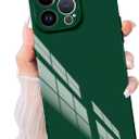 PSIOXY Compatible with iPhone 15 Pro Max Case Rectangle for Women Men, Soft TPU Shockproof Full Lens Protection, Works with Magnetic Wireless Charging Cover Phone Case for iPhone 15 Pro Max Green