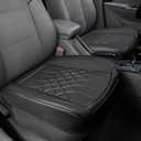 BOPUOVRE 2-Pack Leather Front Car Seat Covers - Bottom Car Seat Covers Fully Wrapped, Non-Slip and Waterproof, Fits Most Vehicles Black