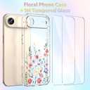 WKC Case Compatible with iPhone Air 6.5 Inch, Elegant Floral Patterns Slim Phone Cover for Women GirlScreen ProtectorFull Camera ProtectionAnti-YellowingShockproof & Anti-ScratchClear