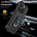 IKAZZ for iPhone 15 Pro Max Case 6.7 Inch with Screen Protector,Military Grade Shockproof Heavy Duty Protective Phone Cover Pass 16ft Drop Test with Magnetic Kickstand Car Mount Holder,Black