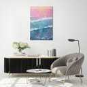 Vintage Tropical Surf Wall Art Pink Blue Beach Summer Coastal Painting Surfing Canvas Print Aesthetic Poster for Home Living Room Bedroom Dorm Apartment Decor 24x36inch Unframed