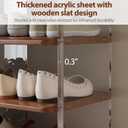 Shoe Rack for Entryway, Solid Wood and Acrylic Structure Shoe Stand, 5-Tier Modern Shoe Shelf, Ideal for Small Spaces, Living Room and Walk-in Closet