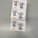 3 x BOTEMY 3 in 1 Bathroom Sink Drain Strainer,Brass Bullet Core Pop Up Sink Stopper with Removable Stainless Steel Drain Basket Hair Catcher,Sink Stopper for 1.02"-0.2" Drain Holes,2 PCS