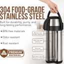 Coffee Carafe Insulated 102 OZ / 3L Stainless Steel Hot Beverage Dispenser, Airpot Coffee Dispenser with Pump, Thermal Coffee Carafe for Hot Liquids, Coffee Carafes for Keeping Hot Drink Dispenser