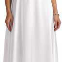 KUTUMAI Satin Maxi Dress Spaghetti Strap Lace Up Long Formal Dresses for Women Wedding Guest Cocktail Evening Prom (White, S)