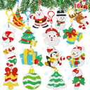 JOYIN 16 Pcs Christmas Diamond Art Ornament Kit, 5D Painting DIY Diamond Craft with Keychains, Xmas Rhinestone Art Activities for Kid Adult, Holiday Party Favors, Family Decor, Classroom Game (Age 8+)