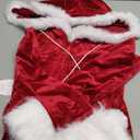RSLOVE Women's Christmas Jumpsuit - Velvet Santa Costume Faux Fur Trim One Piece Holiday Xmas Outfit with Belt Red (Medium)
