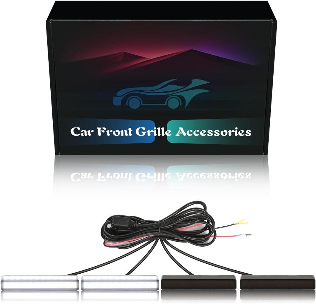 LED Grill Lights for Dodge Ram 2025 2024-2019 Grille Raptor Lights Ram 1500 2500 3500 Accessories Front Grille Trims,4pcs (White)