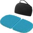 Foldable Gel Seat Cushion for Travel, Portable Chair Cushion of Airy Cooling Gel, Honeycomb Seat Cushion for Stadium & Park Bench, Portable Chair Cushion for Pressure Relief (0.9-Inch Thick, Black)