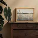 Vintage Landscape Wall Art, 3D Textured Nature Rustic Farmhouse Wall Decor Painting, Hand Drawn Sandstone Country Wildflowers Artwork Picture for Living Room Bedroom 12x16 Inch Framed