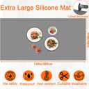 120"x24''(305cmx60cm) Extra Large Silicone Mat for Kitchen Counter, Heat Resistant Countertop Protector, Non-Slip Waterproof Kitchen Island Mat, Easy to Clean, Light Gray