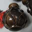 KAMANINA 1 Inch Curtain Rod Telescoping Single Drapery Rod 28 to 48 Inches (2.3-4 Feet), Pack of 2 Antique Bronze Curtain Rods for Windows 16 to 44 Inches, Netted Texture Finials