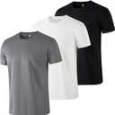 3 Pack Mens T Shirts,T Shirts for Men Pack with 1 Black &1 White,Soft Breathable Short Sleeve Tees for Gym (Large)