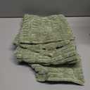 Volcanics Pack of 2 Sage Green Decorative Throw Pillow Covers 18x18 Inch, Soft Corduroy Striped Square Cushion Cases, Modern Farmhouse Boho Home Decor for Spring Couch Bed Sofa Living Room