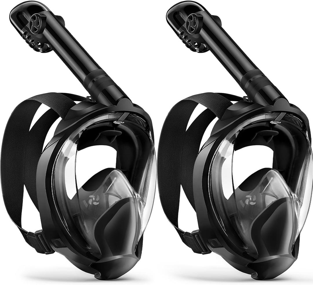 Zenoplige Full Face Snorkel Mask Adults,Dry-Top Snorkeling Gear with Camera Mount,Foldable 180-Degree Panoramic Scuba Mask for Snorkeling Diving Swimming Travel,Snorkel Mask Anti-Fog & Anti-Leak